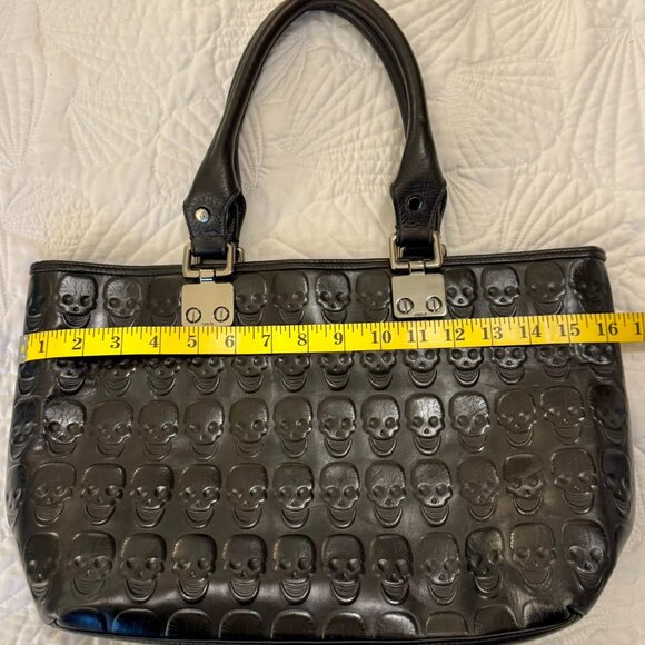 Treesje Mortale Skull embossed leather satchel handbag - Picture 11 of 14